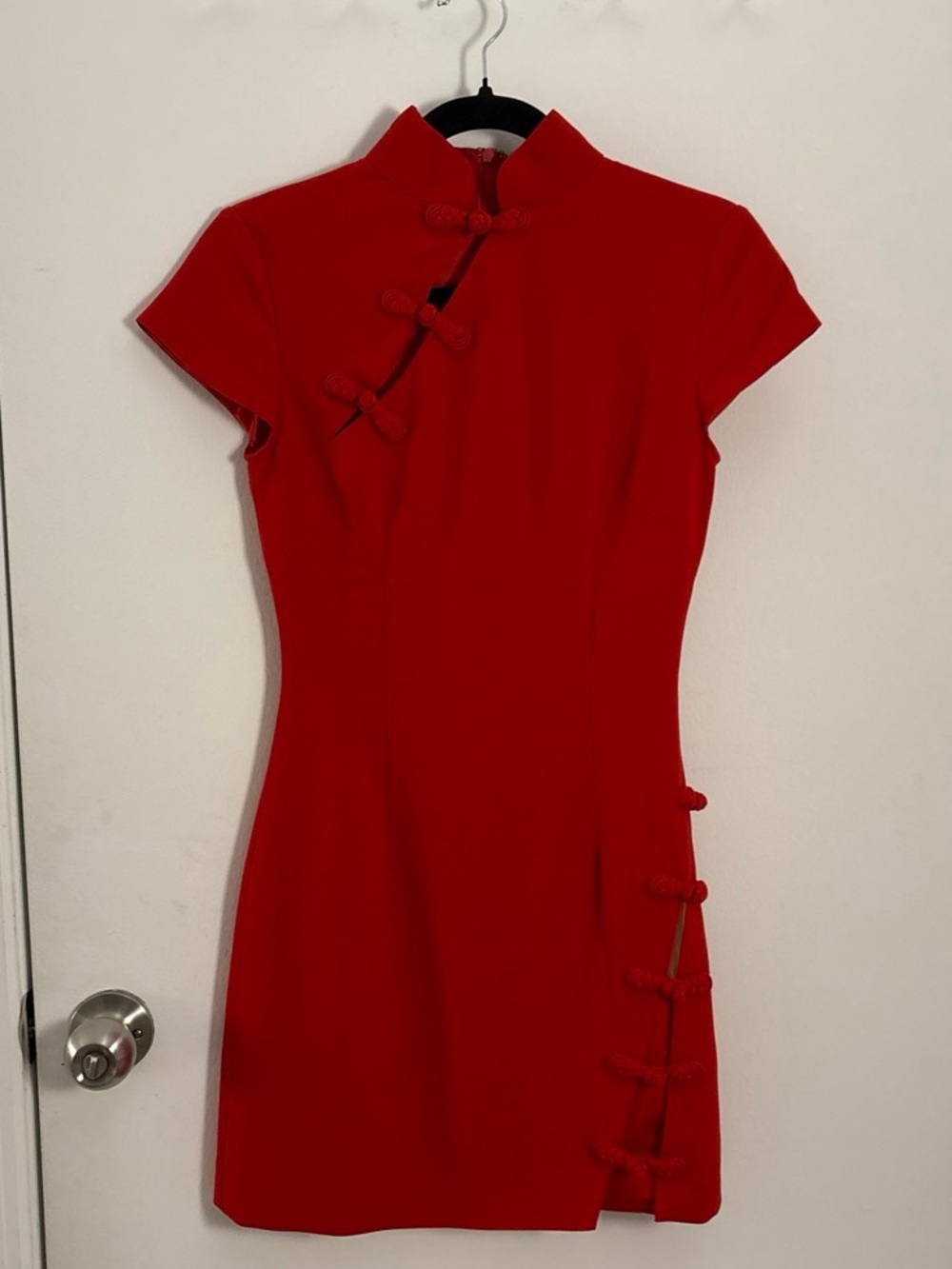 Sau Lee Red Cheongsam-Inspired Bodycon Dress